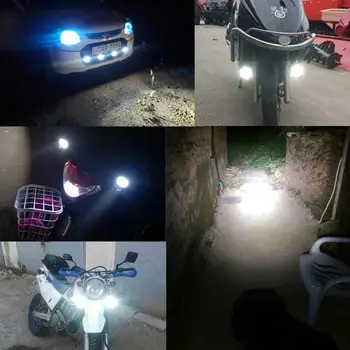  LED Motocikla priekšējo Lukturu Balts Super Spilgti Motocikls Motocikls LED Prožektoru gaismā, Ārējās Motorolleri Uzmanības Galvas Gaismas