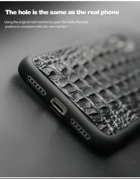  Luksusa dabas Krokodila ādas telefonu gadījumā par Apple iPhone 6S 6 7 8 8Plus X XS 11 11Pro 11 Pro MAX XR XS MAX lietā