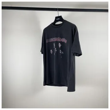  Street punk stila deathrow vintage iespiesti mazgā melns augstas kvalitātes vīriešu un sieviešu o-veida kakla kokvilnas ar īsām piedurknēm t-krekls