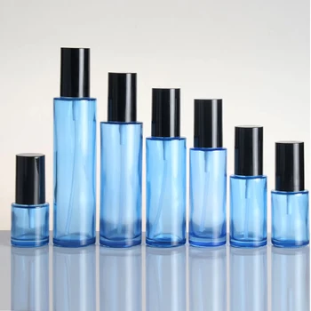  Vairumtirdzniecības tukšs zils kosmētikas aerosola pudelē ar sūkni, 60ml, 2 unces losjons sūknis pudeli uzpildāmas pudeles