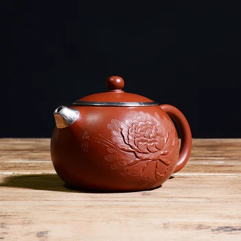  Yixing slaveno roku darbs Violetā māla tējas katlā Kung Fu Zisha tējkanna Dahongpao Xi shi tējkanna īpašā iepakojumā, sudraba
