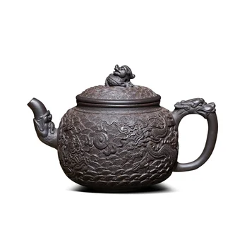  ★Augsta xiao-ming zhou keramikas cirsts ar roku melno dūņu master zhu autentisks tējkanna yixing ir ieteicams
